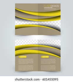 Abstract flyer design background. Brochure template. Can be used for magazine cover, business mockup, education, presentation, report. Brown and yellow color