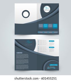 Abstract flyer design background. Brochure template. Can be used for magazine cover, business mockup, education, presentation, report. Blue color