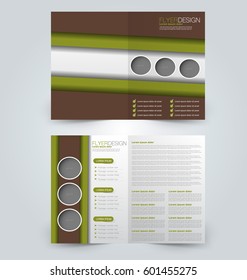 Abstract flyer design background. Brochure template. Can be used for magazine cover, business mockup, education, presentation, report. Green and brown color