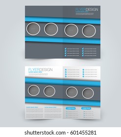 Abstract flyer design background. Brochure template. Can be used for magazine cover, business mockup, education, presentation, report. Blue color