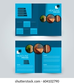 Abstract flyer design background. Brochure template. Can be used for magazine cover, business mockup, education, presentation, report. Blue color