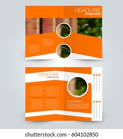 Abstract flyer design background. Brochure template. Can be used for magazine cover, business mockup, education, presentation, report. Orange color