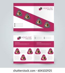 Abstract flyer design background. Brochure template. Can be used for magazine cover, business mockup, education, presentation, report. Pink color