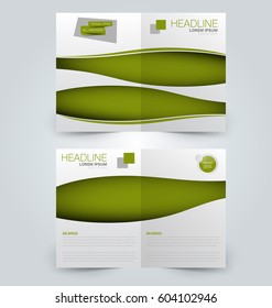 Abstract flyer design background. Brochure template. Can be used for magazine cover, business mockup, education, presentation, report. Green color