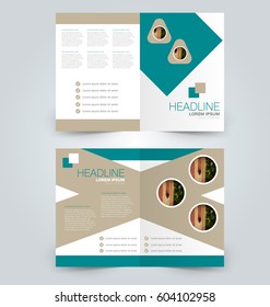 Abstract flyer design background. Brochure template. Can be used for magazine cover, business mockup, education, presentation, report. Green color