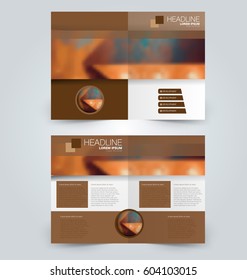 Abstract flyer design background. Brochure template. Can be used for magazine cover, business mockup, education, presentation, report. Brown color.