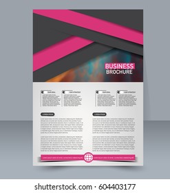 Abstract flyer design background. Brochure template. For magazine cover, business mockup, education, presentation, report. Vector illustration. Pink and black color