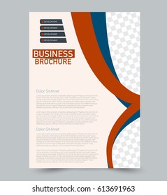 Abstract flyer design background. Brochure template. For magazine cover, business mockup, education, presentation, report. Vector illustration. Blue and red color.