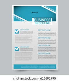 Abstract flyer design background. Brochure template. For magazine cover, business mockup, education, presentation, report. Vector illustration. Blue color.