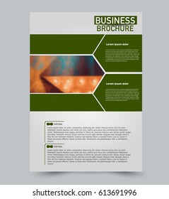 Abstract flyer design background. Brochure template. For magazine cover, business mockup, education, presentation, report. Vector illustration. Green color.