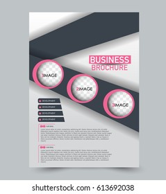 Abstract flyer design background. Brochure template. For magazine cover, business mockup, education, presentation, report. Vector illustration. Pink and grey color.