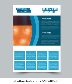 Abstract flyer design background. Brochure template. Can be used for magazine cover, business mockup, education, presentation, report. Blue color