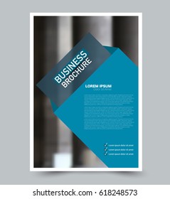Abstract flyer design background. Brochure template. Can be used for magazine cover, business mockup, education, presentation, report. Blue color