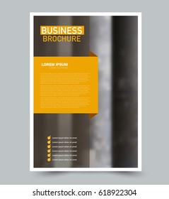 Abstract flyer design background. Brochure template. Can be used for magazine cover, business mockup, education, presentation, report. Orange color.