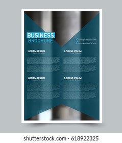 Abstract flyer design background. Brochure template. Can be used for magazine cover, business mockup, education, presentation, report. Blue color.