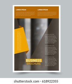 Abstract flyer design background. Brochure template. Can be used for magazine cover, business mockup, education, presentation, report. Orange color.
