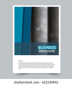 Abstract flyer design background. Brochure template. Can be used for magazine cover, business mockup, education, presentation, report. Blue color.