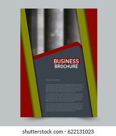 Abstract flyer design background. Brochure template. Can be used for magazine cover, business mockup, education, presentation, report. Green and red color.