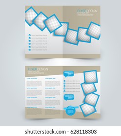 Abstract flyer design background. Brochure template. Can be used for magazine cover, business mockup, education, presentation, report. Blue color