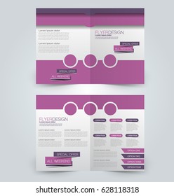 Abstract flyer design background. Brochure template. Can be used for magazine cover, business mockup, education, presentation, report. Pink and purple color