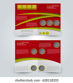 Abstract flyer design background. Brochure template. Can be used for magazine cover, business mockup, education, presentation, report. Red and yellow color