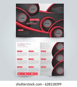 Abstract flyer design background. Brochure template. Can be used for magazine cover, business mockup, education, presentation, report. Black and red color