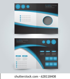 Abstract flyer design background. Brochure template. Can be used for magazine cover, business mockup, education, presentation, report. Black and blue color