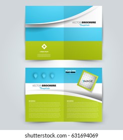 Abstract flyer design background. Brochure template. Can be used for magazine cover, business mockup, education, presentation, report. Green and blue color