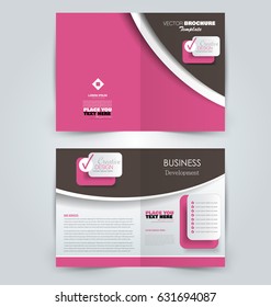 Abstract flyer design background. Brochure template. Can be used for magazine cover, business mockup, education, presentation, report. Pink and brown color