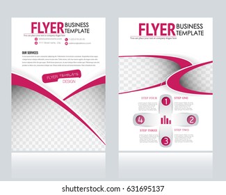 Abstract flyer design background. Brochure template. Annual report cover. For magazine, business, education, presentation. Vector illustration a4 size.  Pink color.