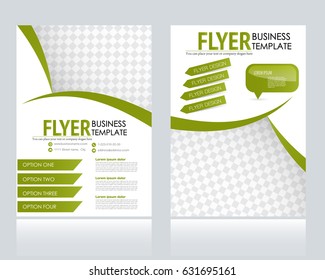 Abstract flyer design background. Brochure template. Annual report cover. For magazine, business, education, presentation. Vector illustration a4 size.  Green color.
