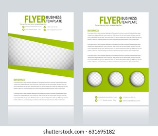 Abstract flyer design background. Brochure template. Annual report cover. For magazine, business, education, presentation. Vector illustration a4 size.  Green color.