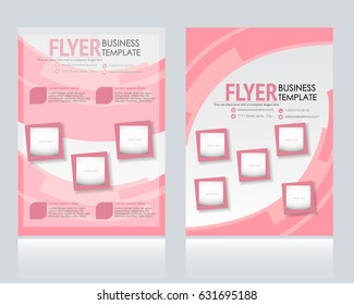 Abstract flyer design background. Brochure template. Annual report cover. For magazine, business, education, presentation. Vector illustration a4 size.  Pink color.