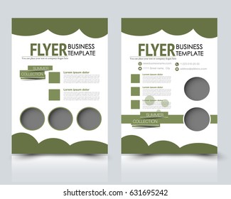 Abstract flyer design background. Brochure template. Annual report cover. For magazine, business, education, presentation. Vector illustration a4 size.  Green color.