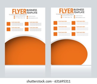 Abstract flyer design background. Brochure template. Annual report cover. For magazine, business, education, presentation. Vector illustration a4 size.  Orange color.