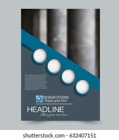 Abstract flyer design background. Brochure template. Can be used for magazine cover, business mockup, education, presentation, report. Blue color
