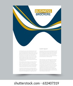 Abstract flyer design background. Brochure template. Can be used for magazine cover, business mockup, education, presentation, report. Yellow and blue color