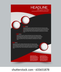 Abstract flyer design background. Brochure template. Can be used for magazine cover, business mockup, education, presentation, report. Red and black color