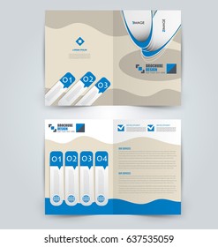 Abstract flyer design background. Brochure template. Can be used for magazine cover, business mockup, education, presentation, report. Blue color