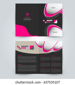 Abstract flyer design background. Brochure template. Can be used for magazine cover, business mockup, education, presentation, report. Pink and black color