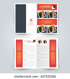Abstract flyer design background. Brochure template. Can be used for magazine cover, business mockup, education, presentation, report. Orange color