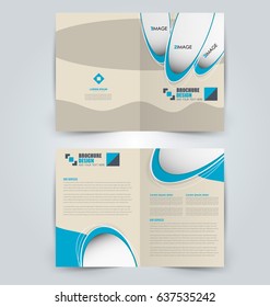 Abstract flyer design background. Brochure template. Can be used for magazine cover, business mockup, education, presentation, report. Blue color