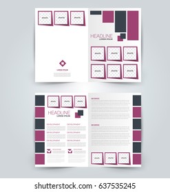 Abstract flyer design background. Brochure template. Can be used for magazine cover, business mockup, education, presentation, report. Purple color