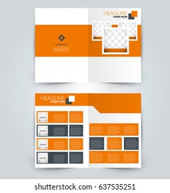 Abstract flyer design background. Brochure template. Can be used for magazine cover, business mockup, education, presentation, report. Orange color