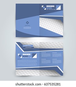 Abstract flyer design background. Brochure template. Can be used for magazine cover, business mockup, education, presentation, report. Blue color