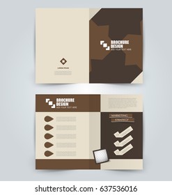 Abstract flyer design background. Brochure template. Can be used for magazine cover, business mockup, education, presentation, report. Brown color