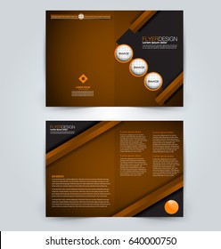 Abstract flyer design background. Brochure template. Can be used for magazine cover, business mockup, education, presentation, report. Brown and black color.