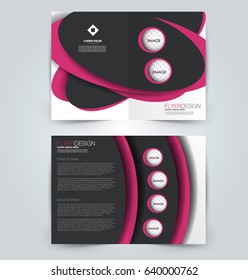 Abstract flyer design background. Brochure template. Can be used for magazine cover, business mockup, education, presentation, report. Pink and black color.