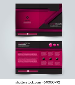 Abstract flyer design background. Brochure template. Can be used for magazine cover, business mockup, education, presentation, report. Pink and black color.
