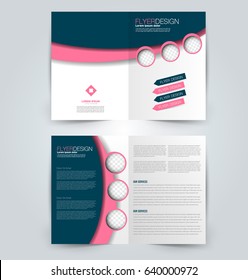 Abstract flyer design background. Brochure template. Can be used for magazine cover, business mockup, education, presentation, report. Blue and pink color.